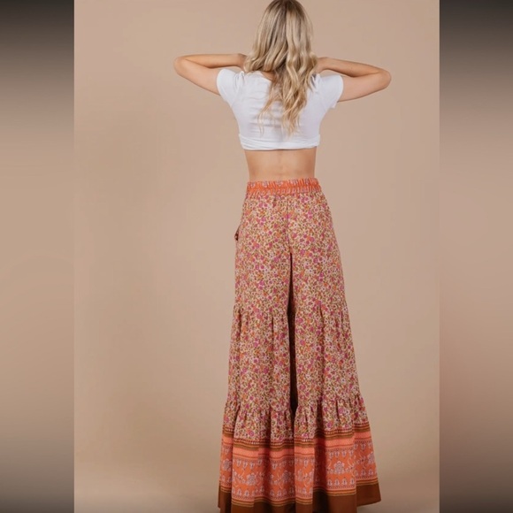 Boho Floral Palazzo Pants - Picture 3 of 5